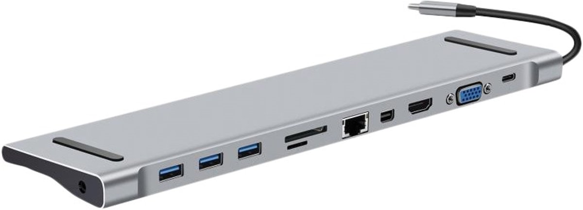 HUB 10 in 1 4K / USB 3.0 / HDMI / SD-Micro / TF-micro SD / Gigabit Network / VGA / USB-C / Audio-output | MacBook Apple